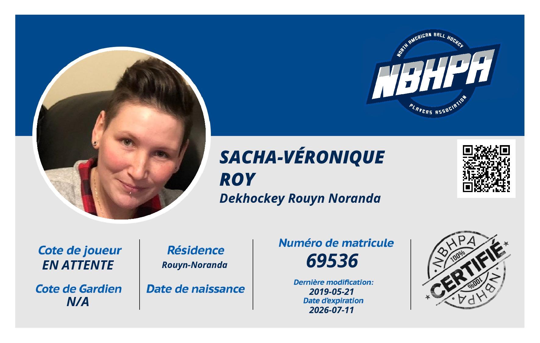 Sacha-Véronique  Roy