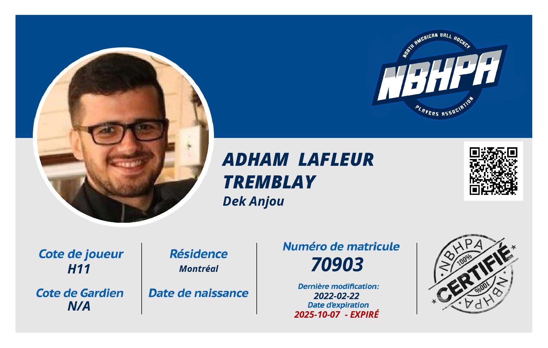 Adham  Lafleur Tremblay 