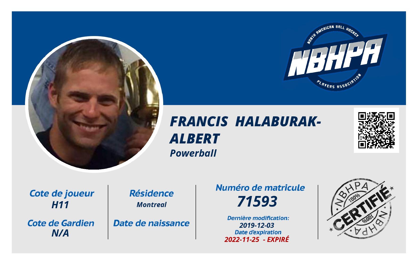 Francis  Halaburak-Albert