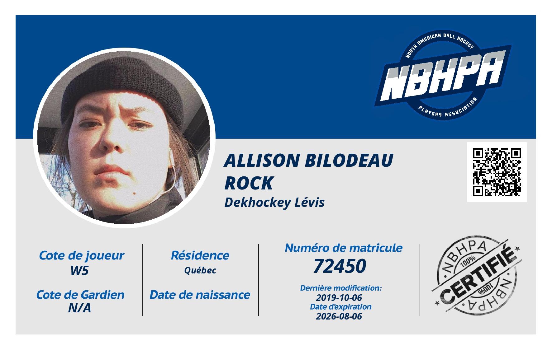 Allison Bilodeau Rock