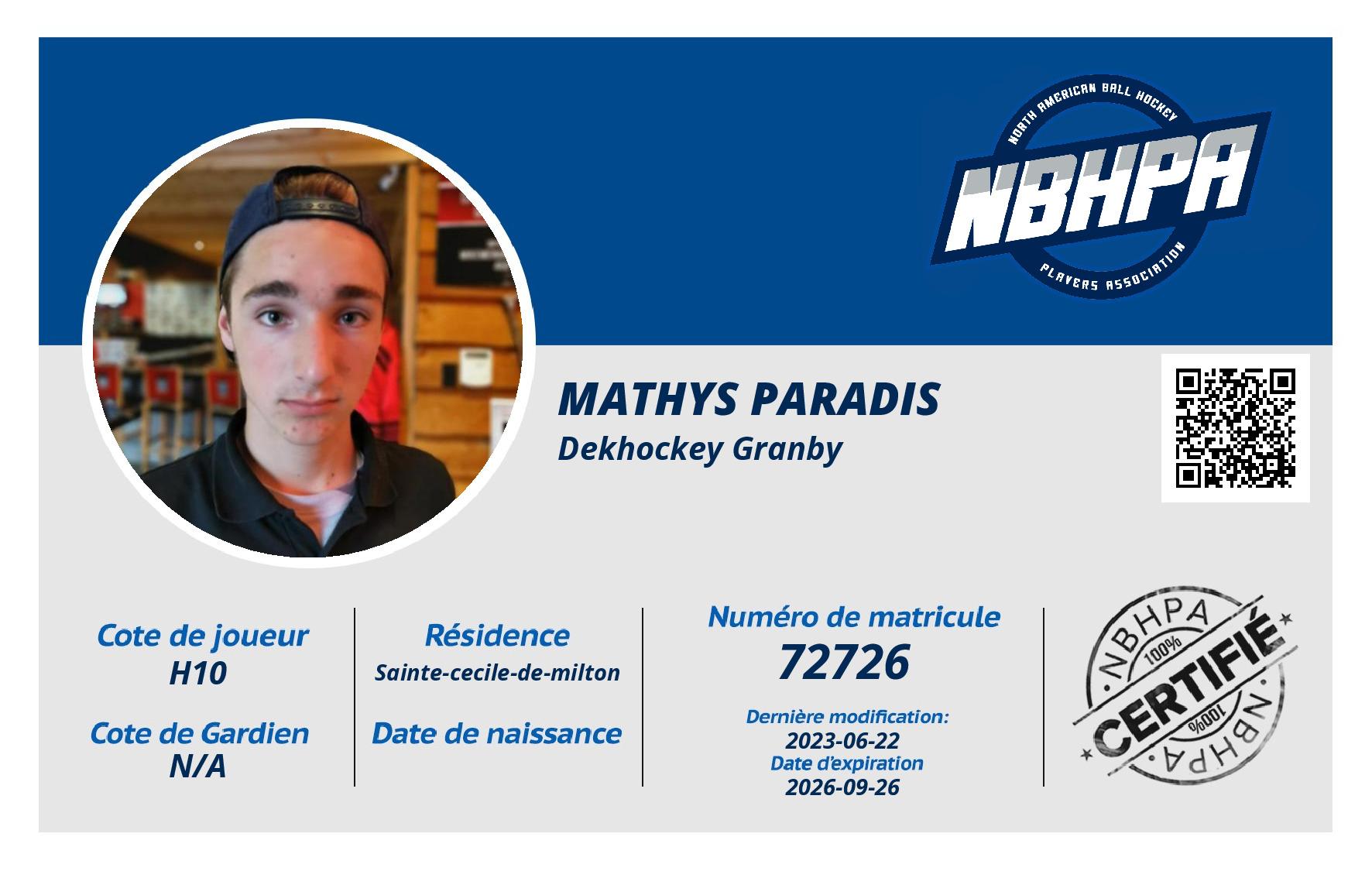 Mathys Paradis