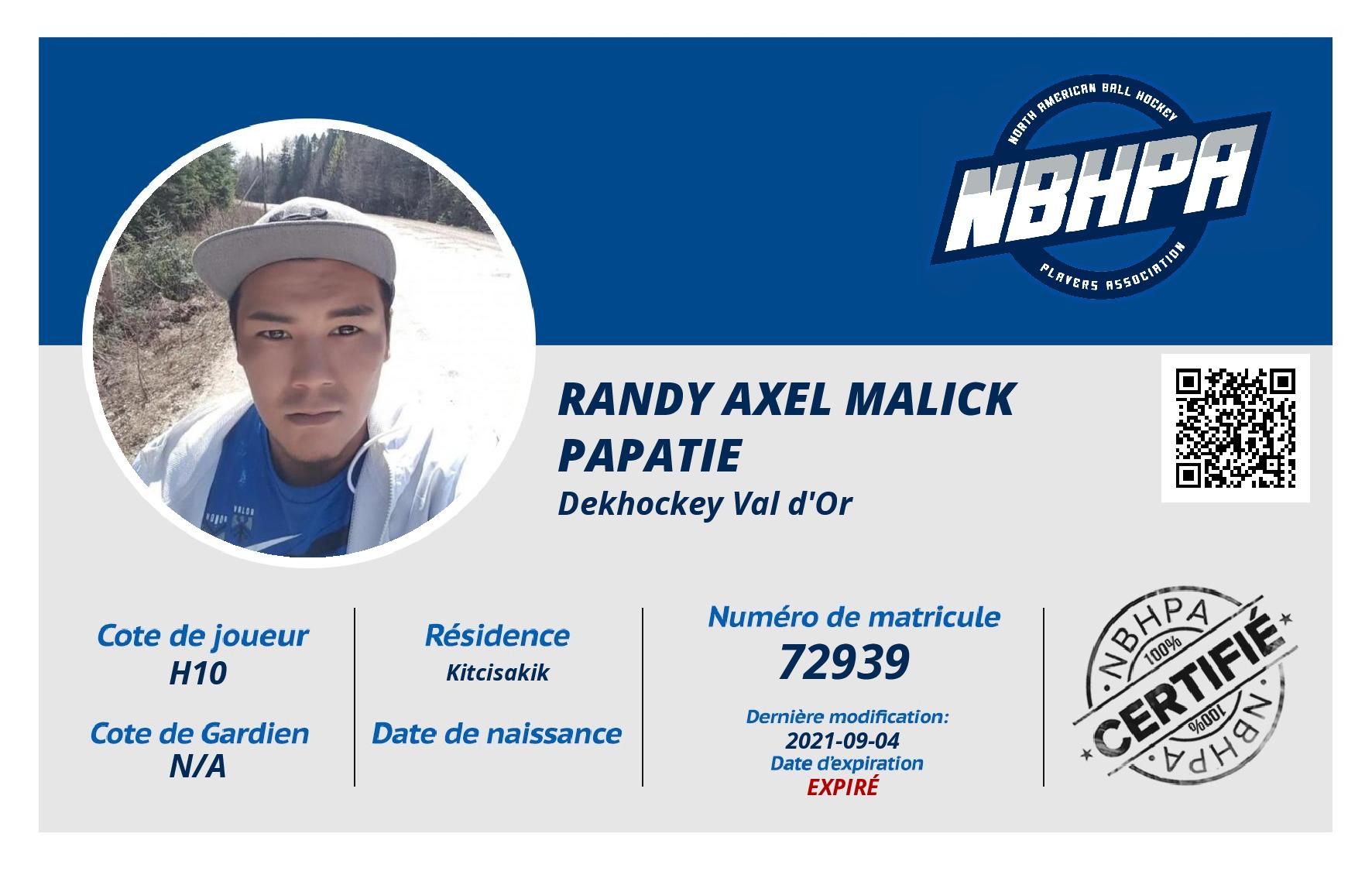 Randy Axel Malick Papatie