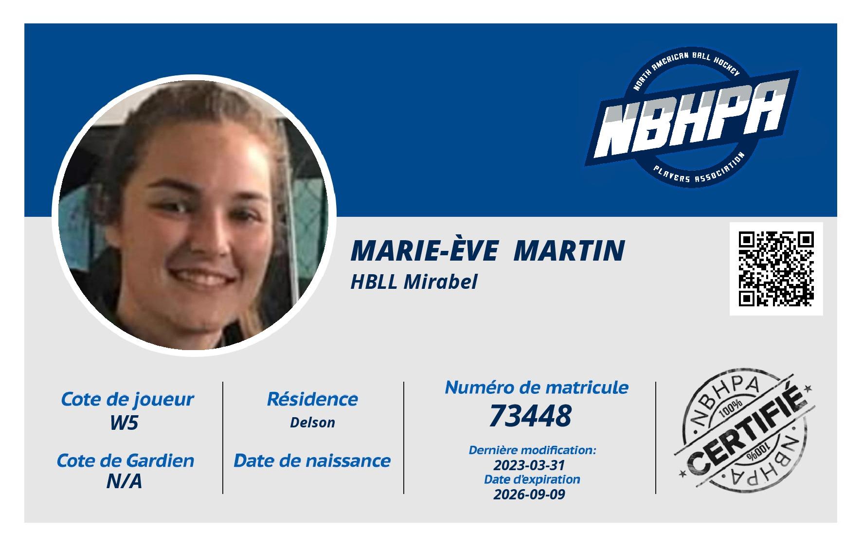 Marie-Ève  Martin