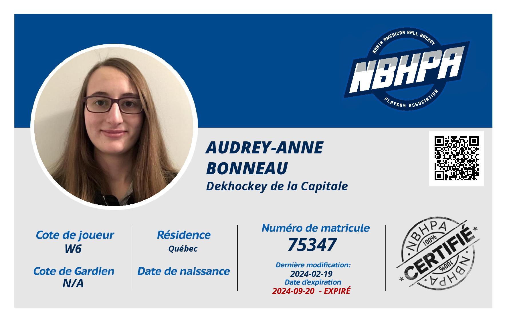 Audrey-Anne  Bonneau