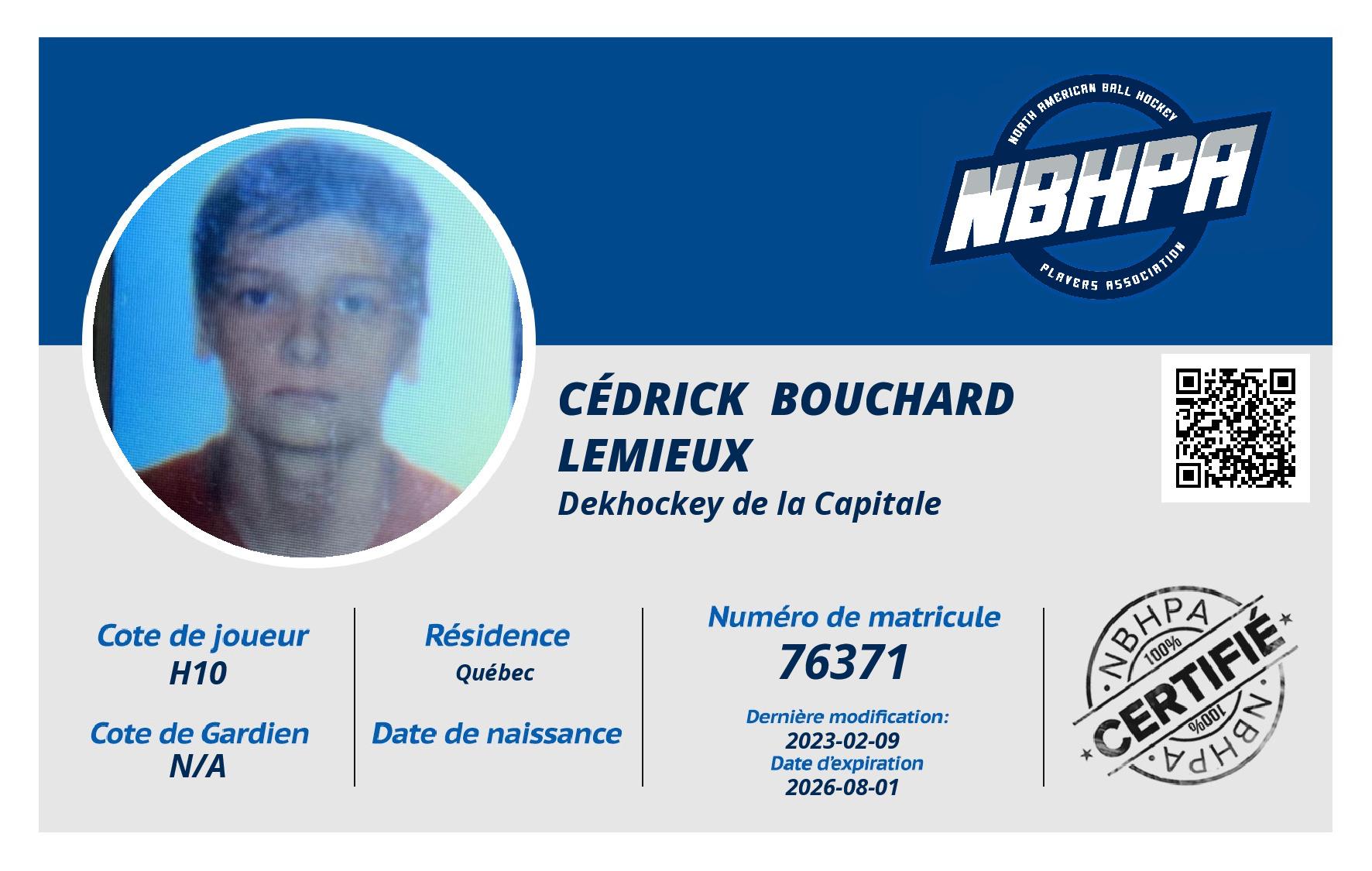 Cédrick  Bouchard Lemieux