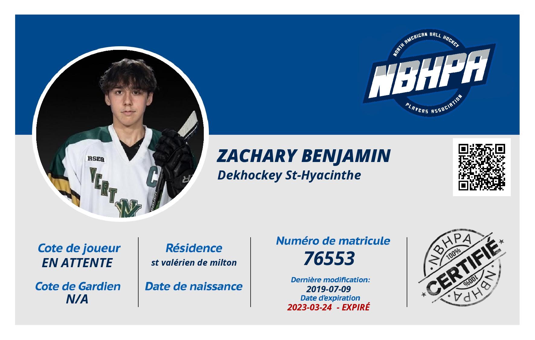 zachary benjamin