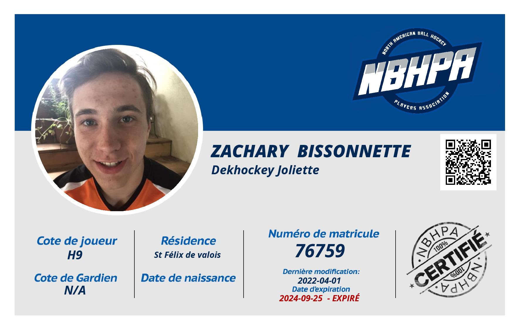 Zachary  Bissonnette 