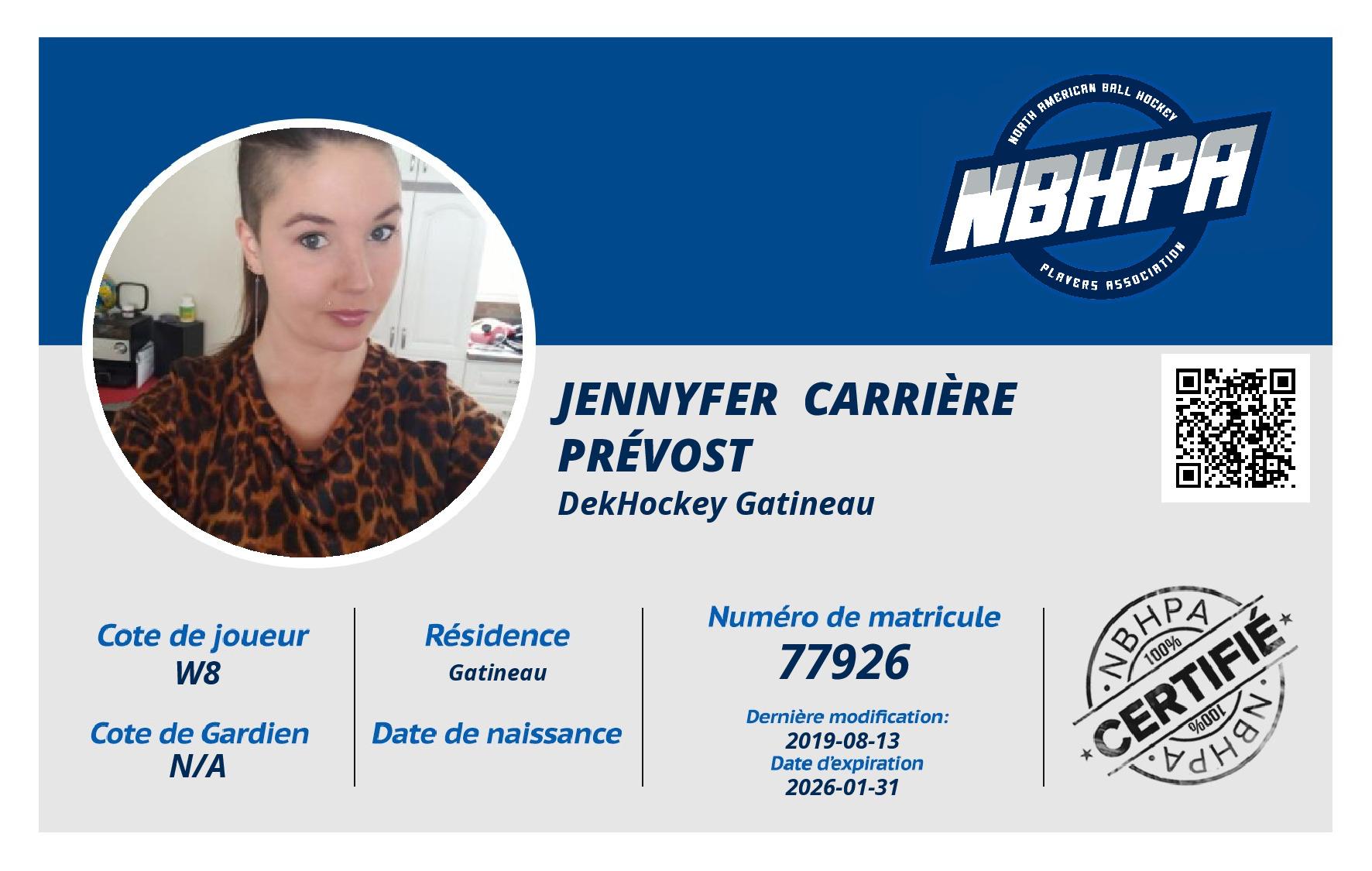 Jennyfer  Carrière Prévost 