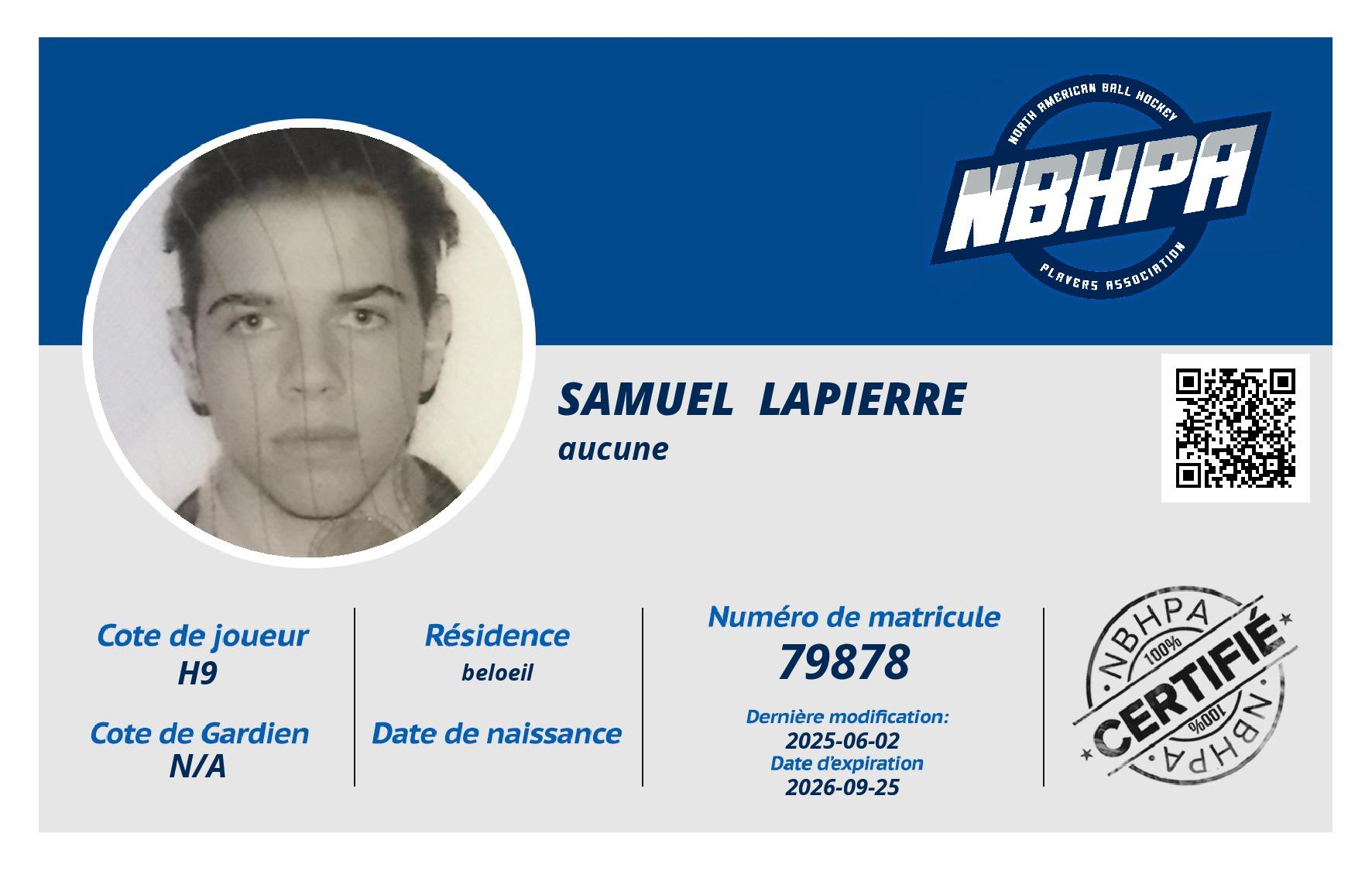 Samuel  Lapierre
