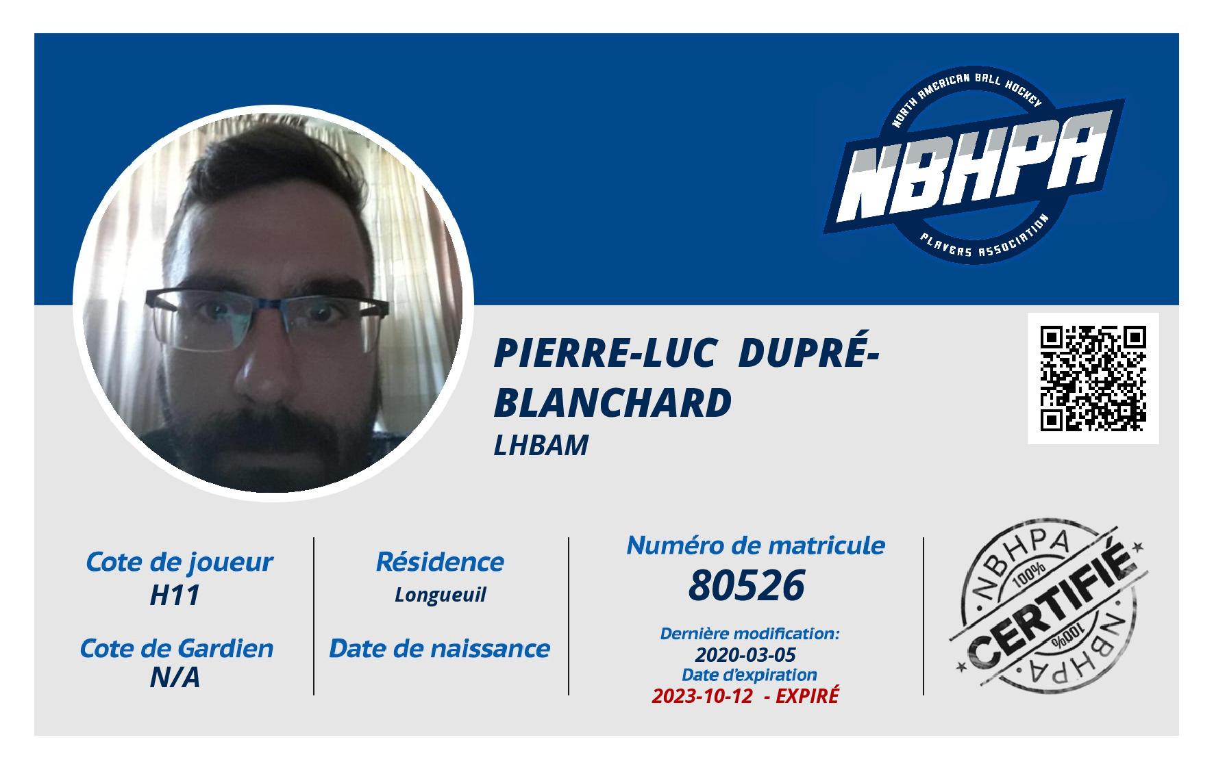 Pierre-Luc  Dupré-Blanchard