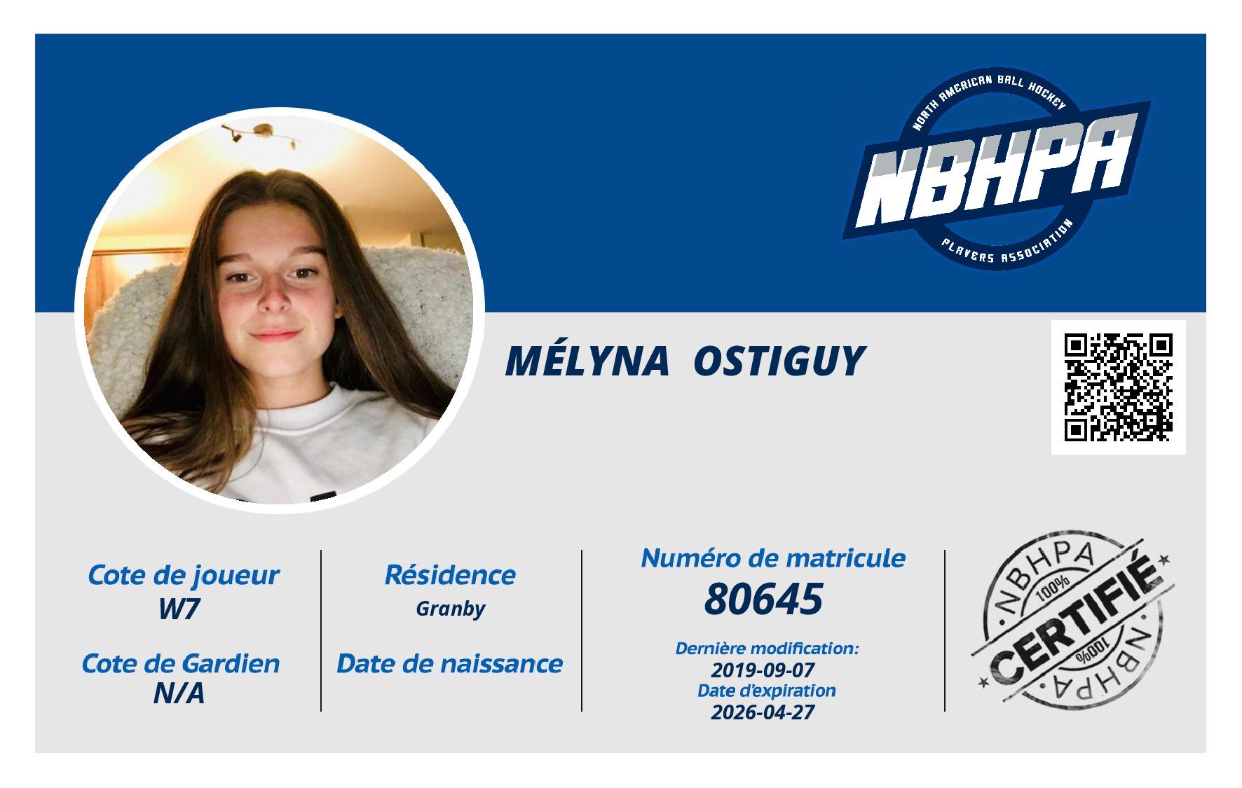 Mélyna  Ostiguy
