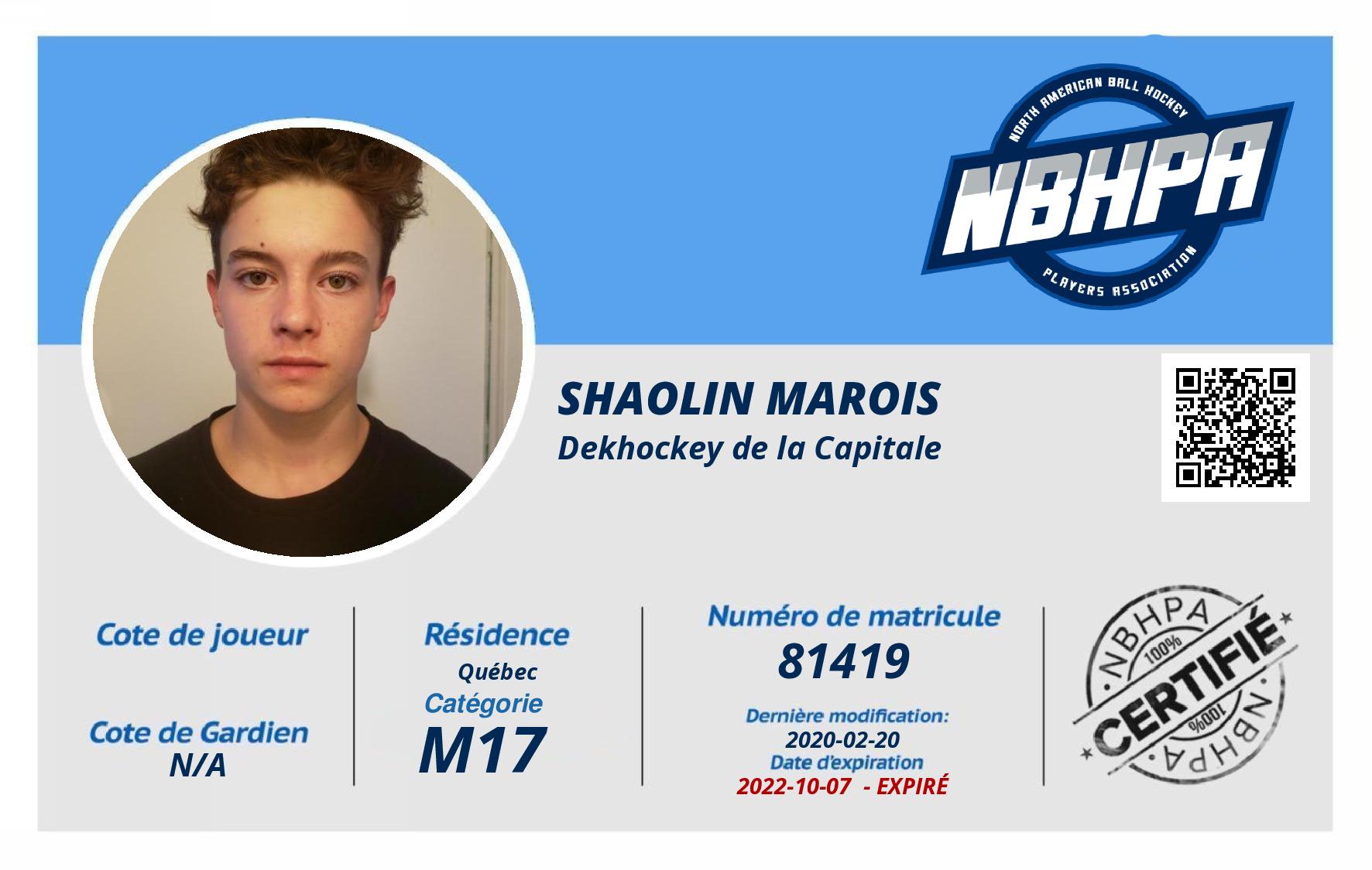 Shaolin Marois