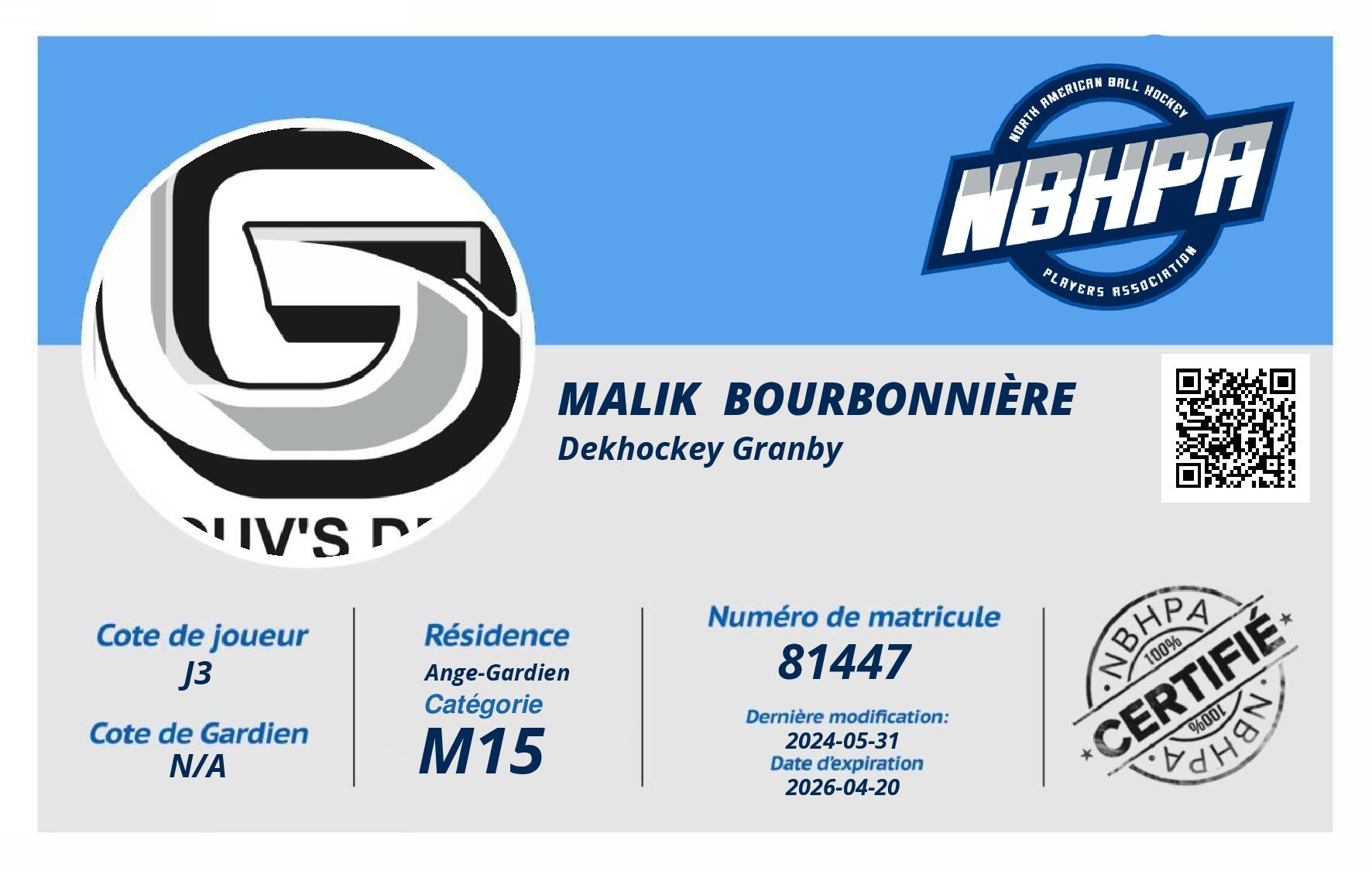 Malik  Bourbonnière