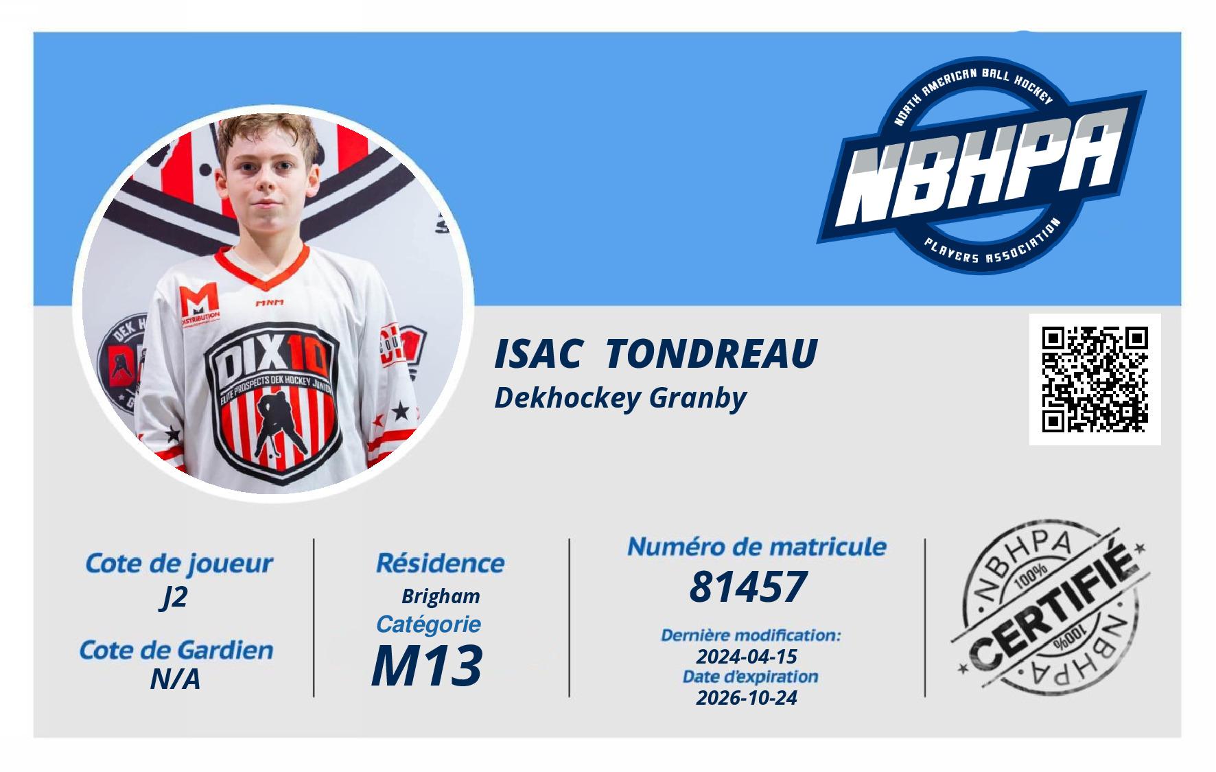 Isac  Tondreau