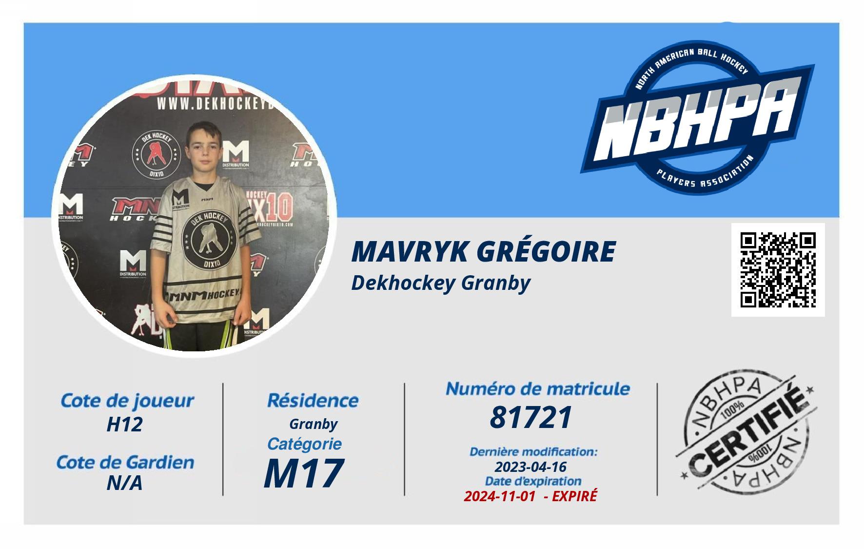 Mavryk Grégoire