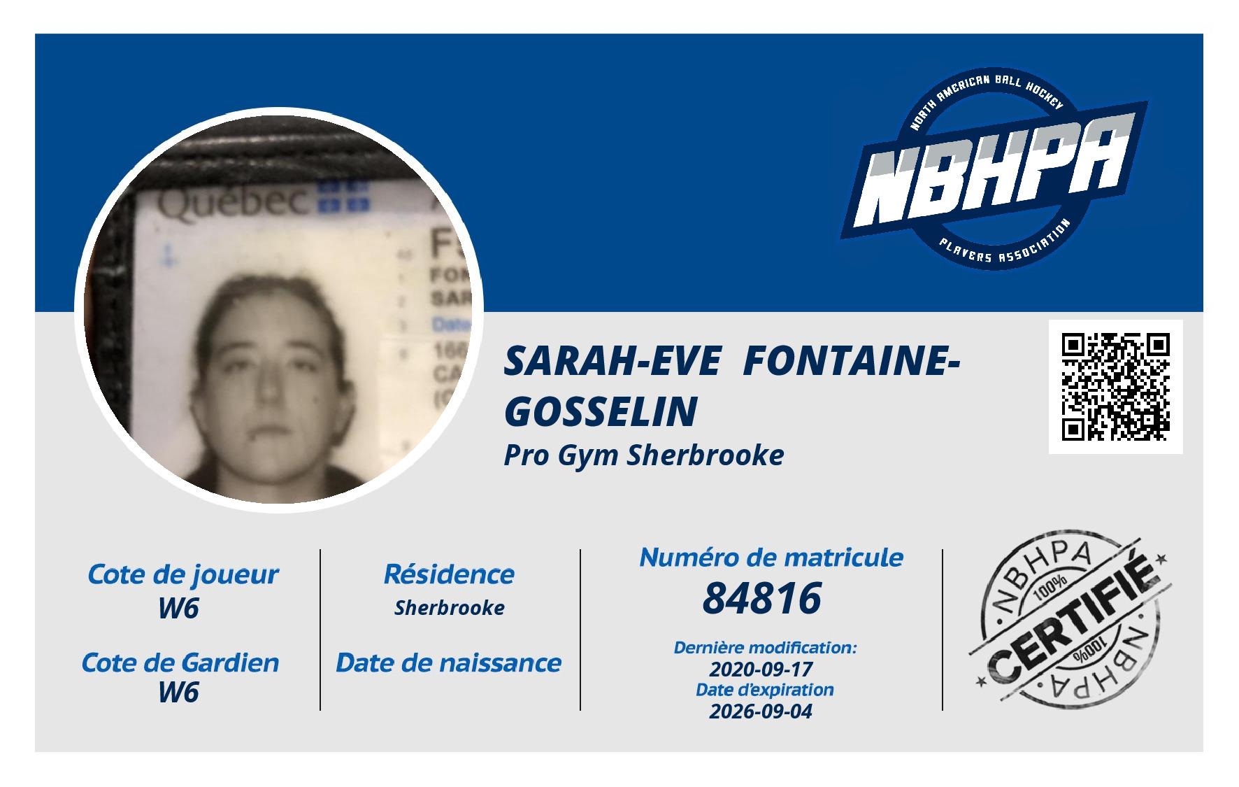 Sarah-Eve  Fontaine-Gosselin