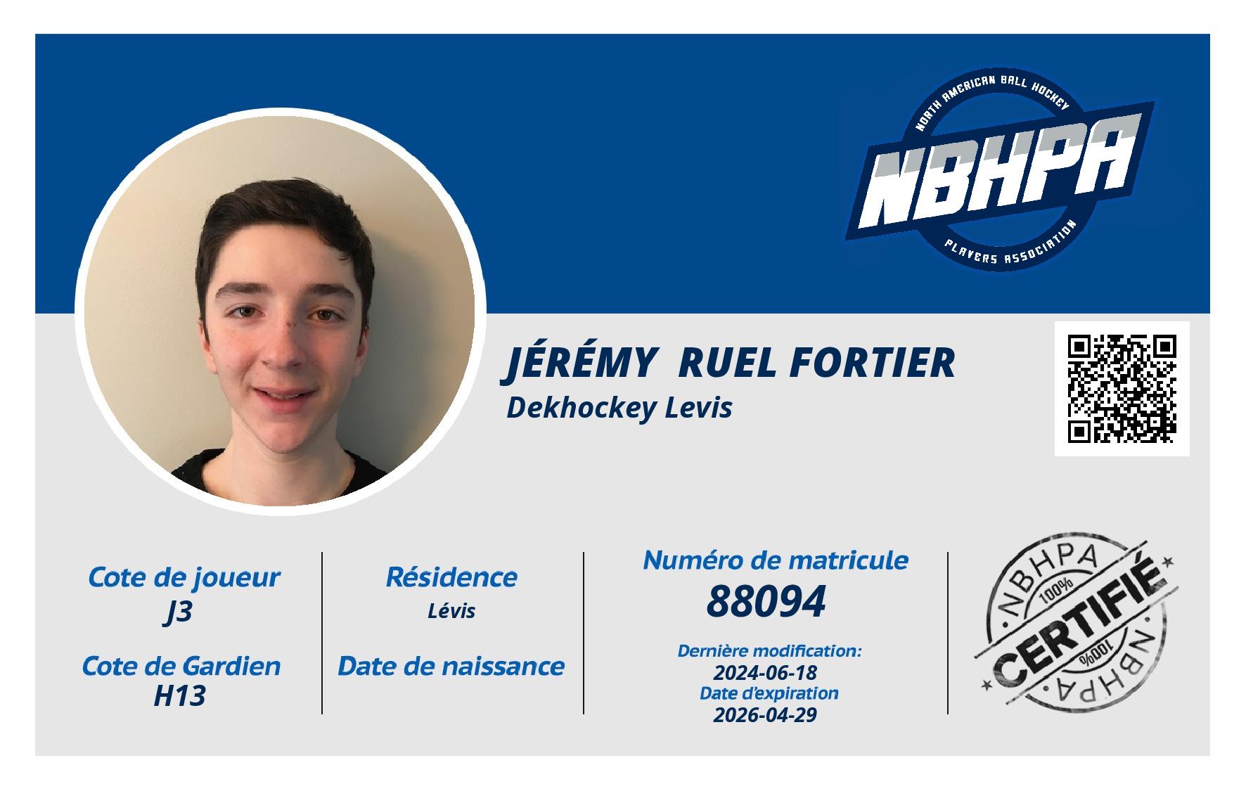 Jérémy  Ruel Fortier