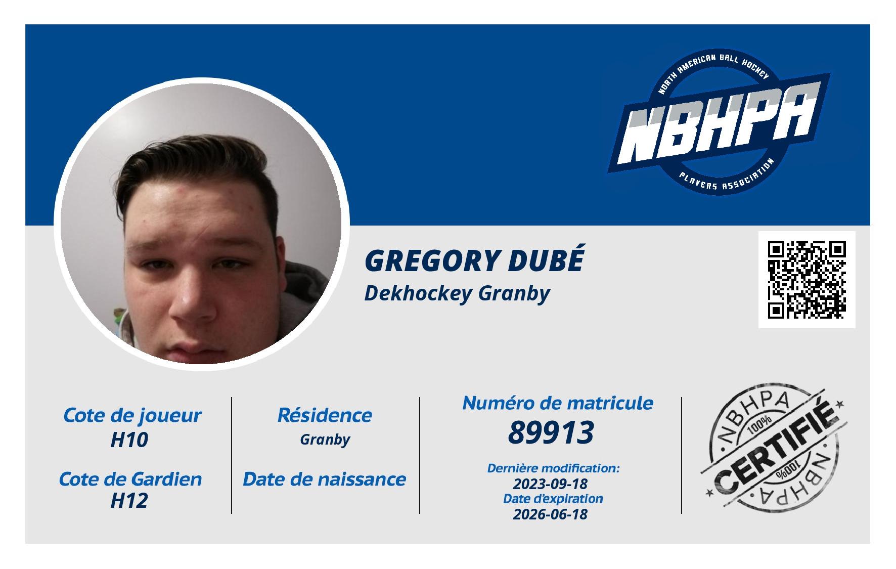 Gregory Dubé