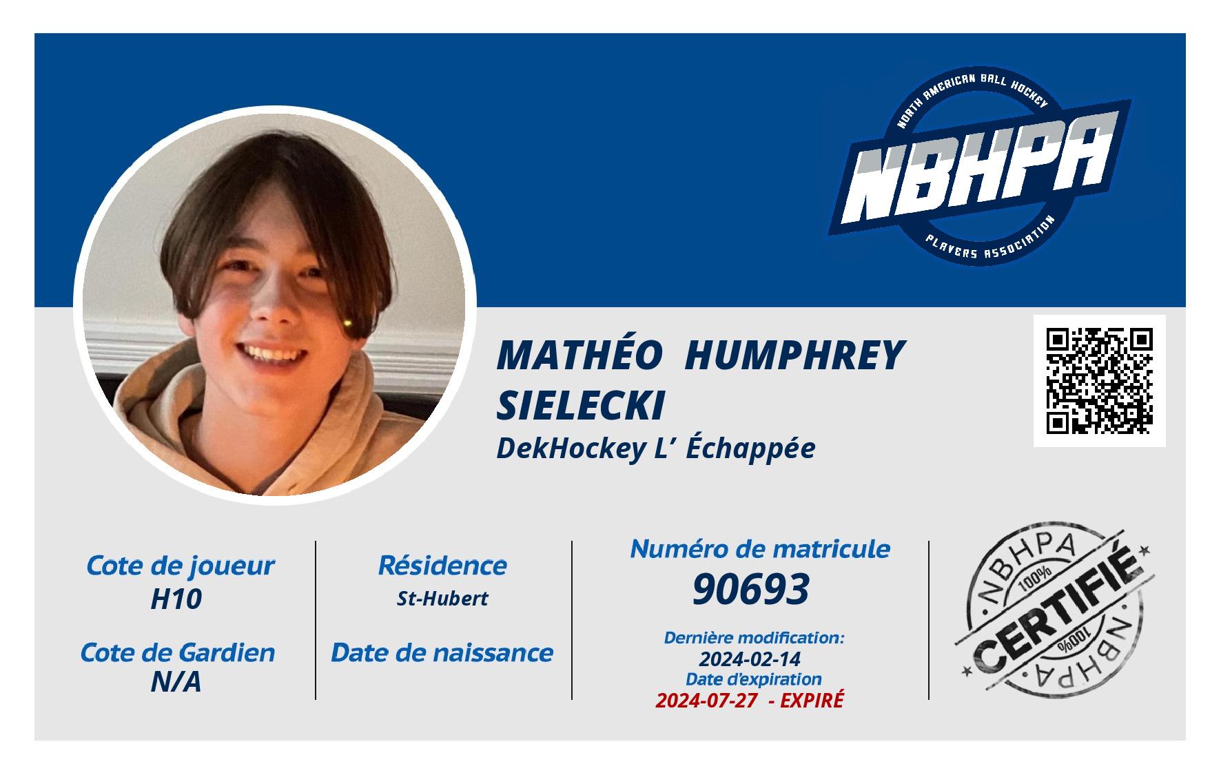 Mathéo  Humphrey Sielecki