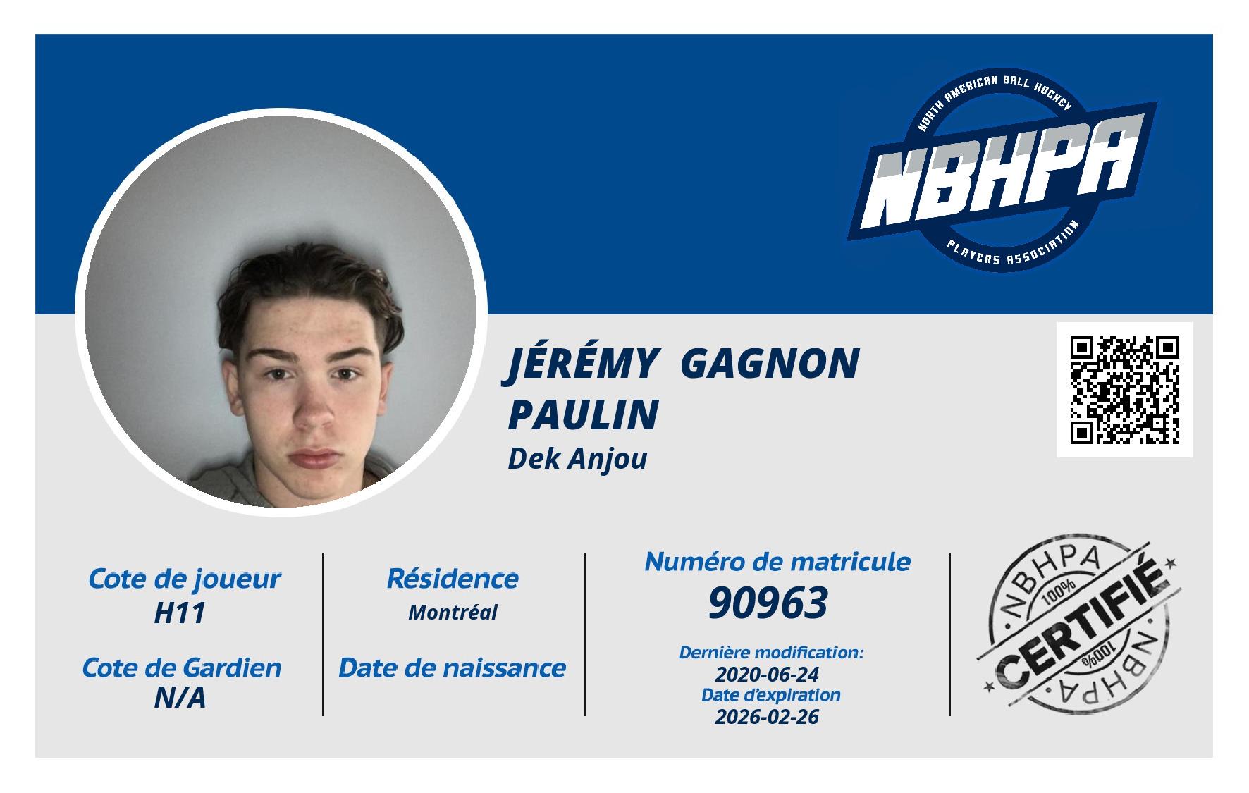 Jérémy  Gagnon paulin 