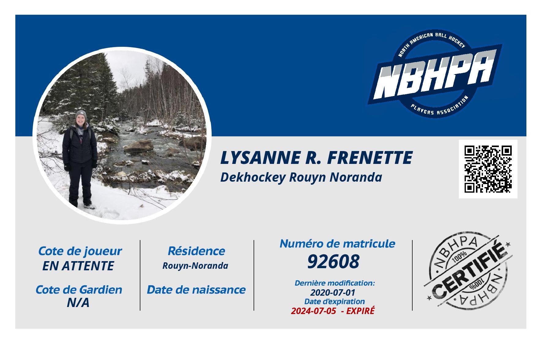 Lysanne R. Frenette