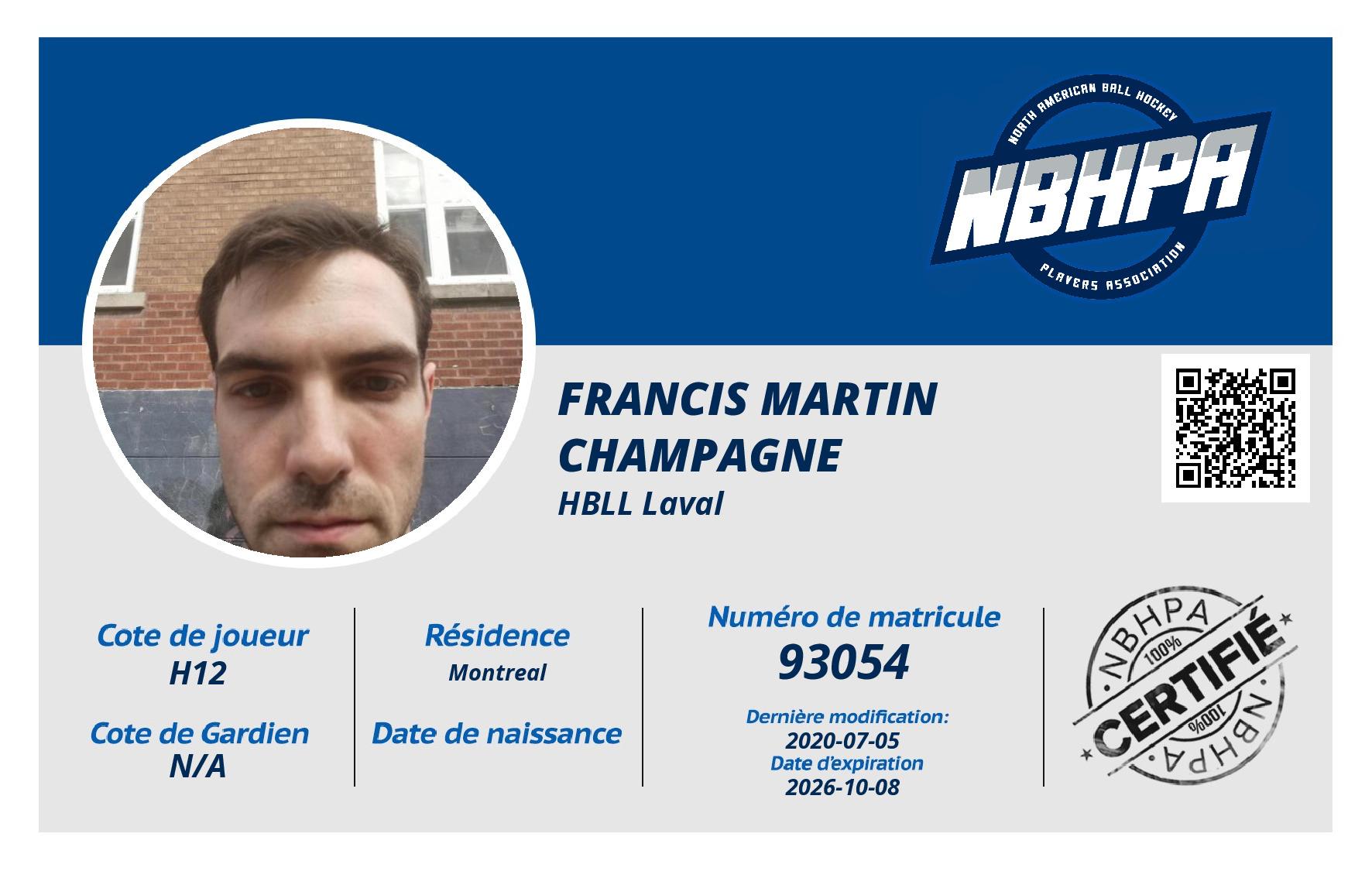 Francis Martin Champagne