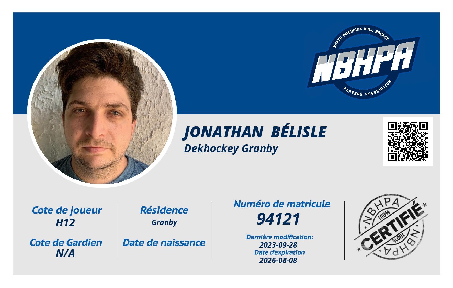 Jonathan  Bélisle 