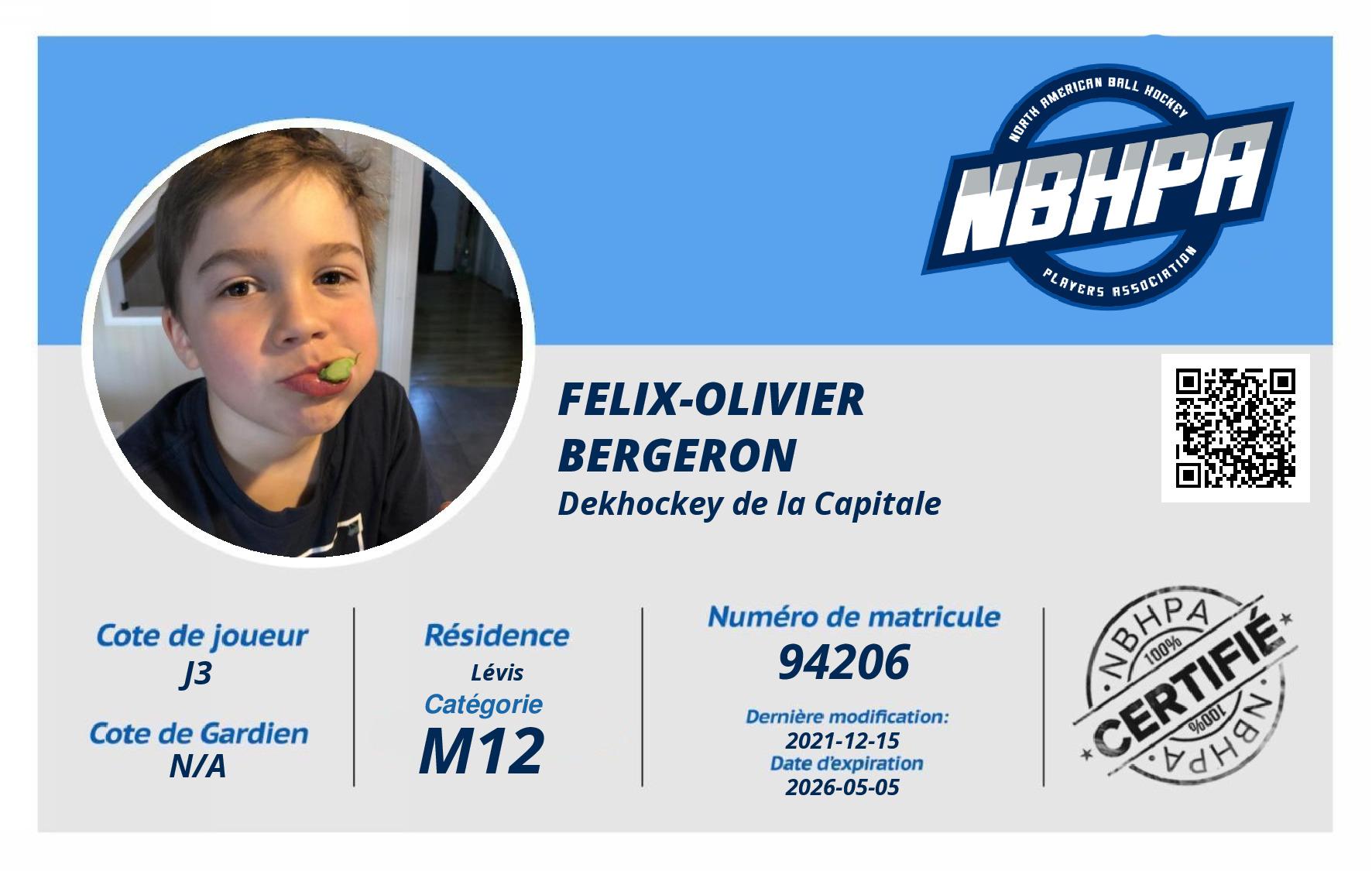 Felix-Olivier Bergeron
