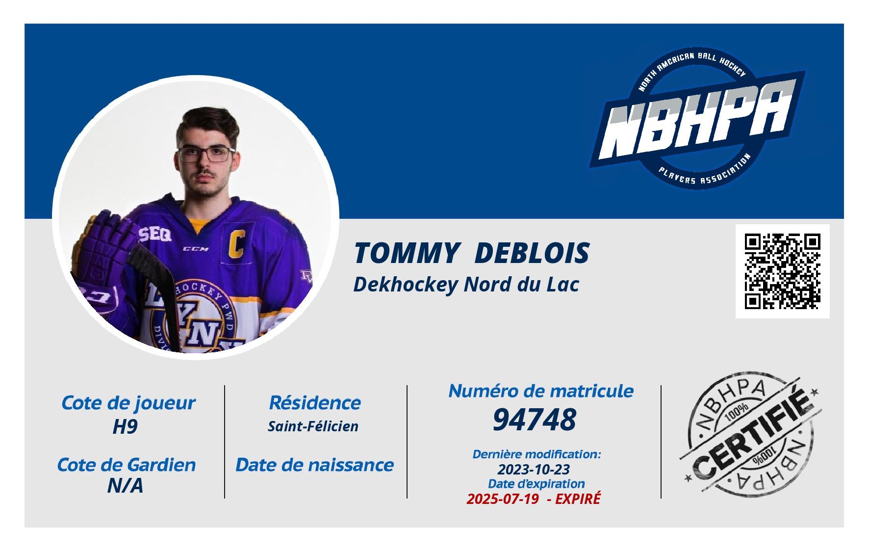 Tommy  Deblois
