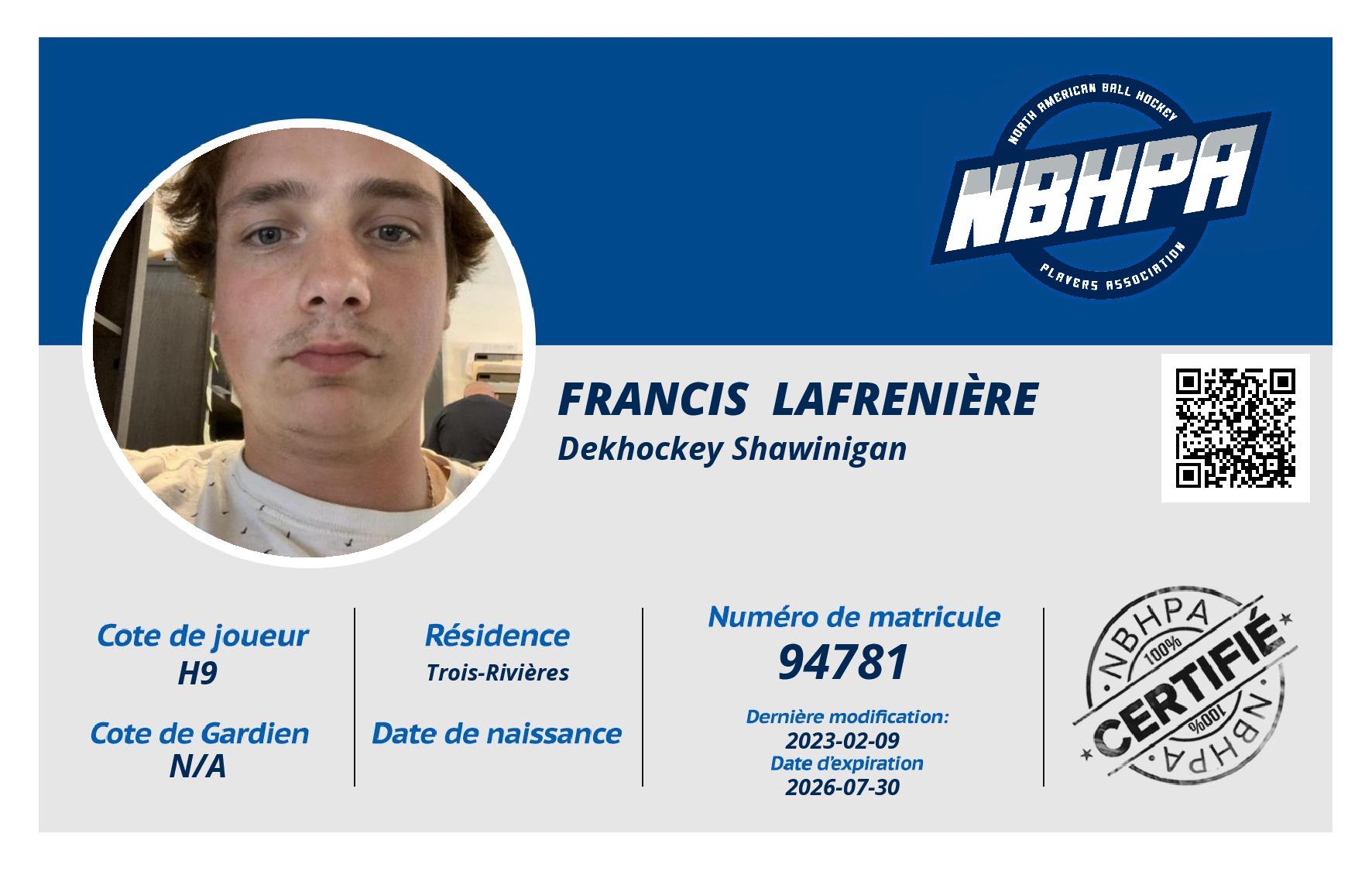 Francis  Lafrenière