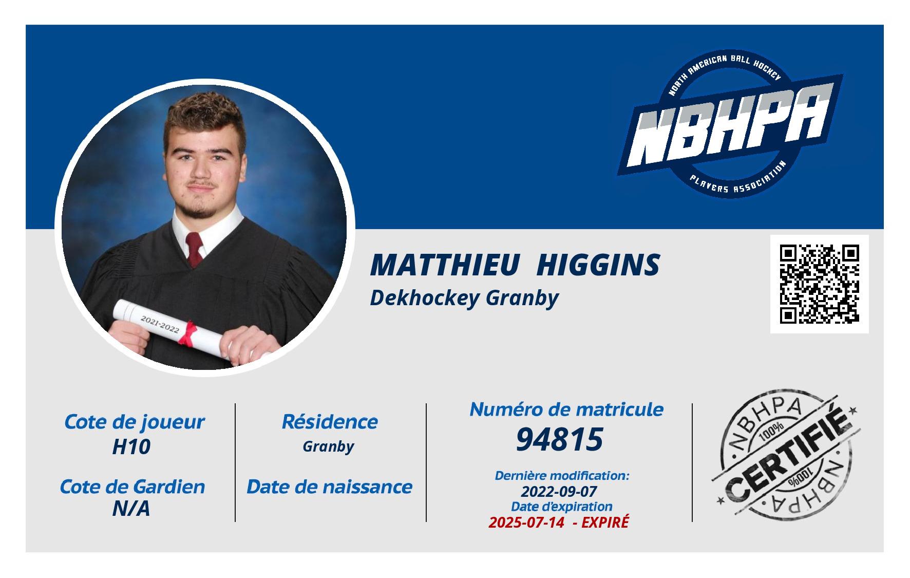 Matthieu  Higgins 