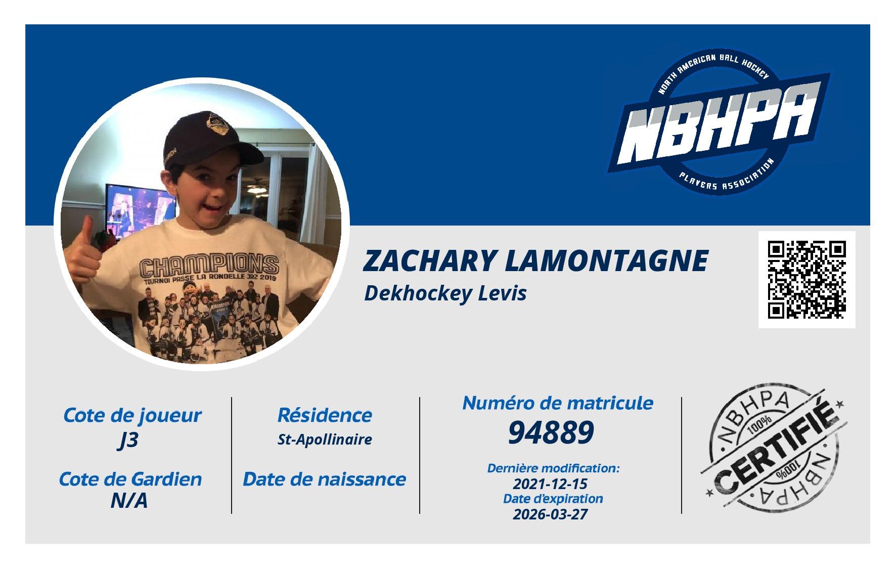 Zachary Lamontagne