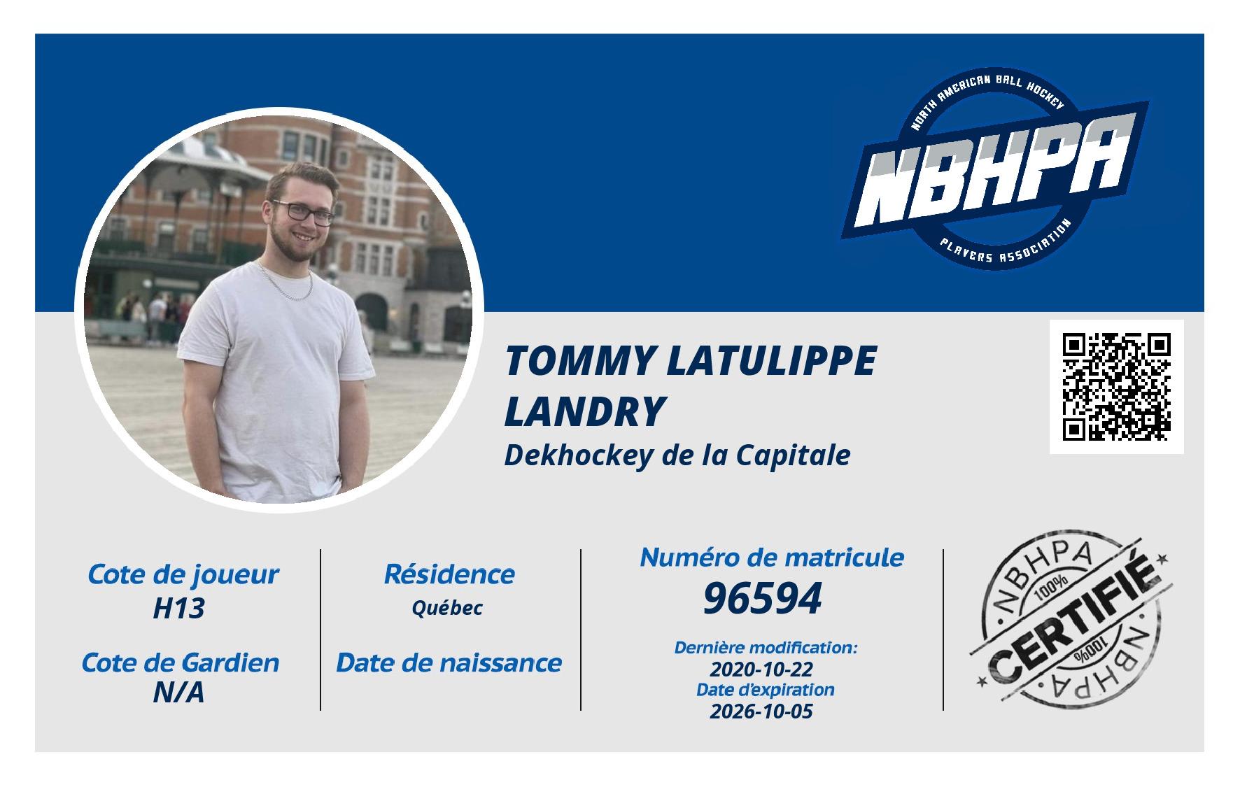 Tommy Latulippe Landry
