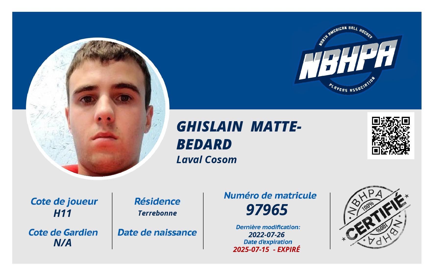 Ghislain  Matte-bedard