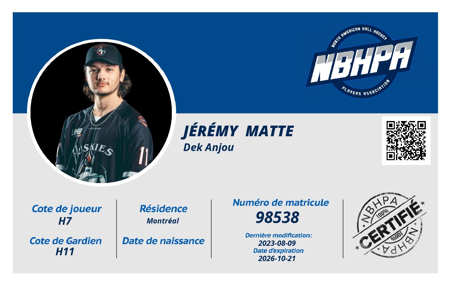 Jérémy  Matte